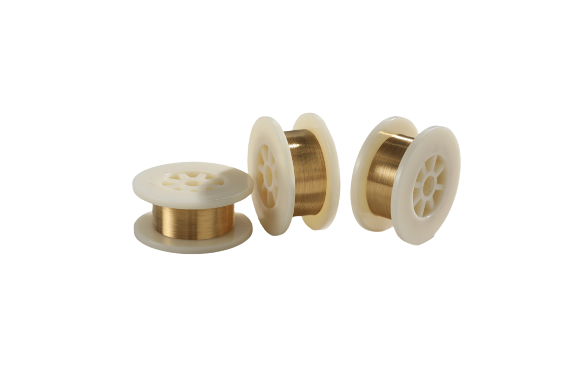 Ultra ince tel çapı 0.011mm Tıbbi cihaz endüstrisi için altın kaplama volfram tel