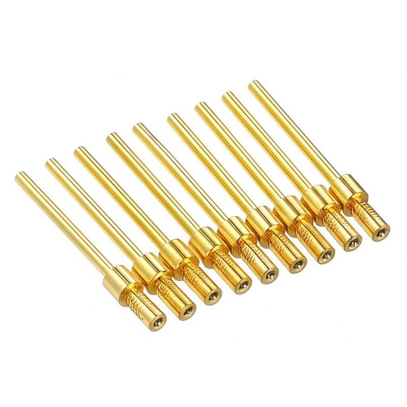 Gold Plated Spring Test Probe with Brass Barrel and BeCu Plunger for Precision PCB Testing