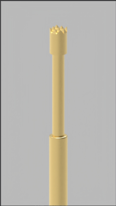 Yüksek vuruş doğruluğu için 100 millik taç ucu ve BeCu Plunger ile yaylı test sondası