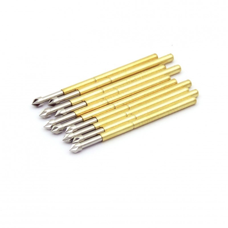 24,5 mm uzunluğunda ve 1,5 mm iğne çapında 4 mm tam vuruşlu PCB testi için yaylı test sondası