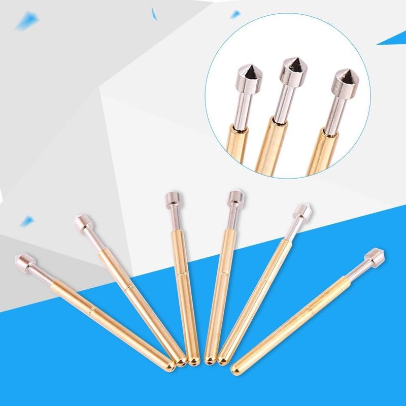 PCB Testleri için 3A Akım 50mΩ Direniş ve 2.5mm Vuruşlu Bahar Temas Sondu Pogo Pin