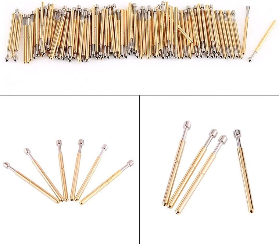 PCB Testleri için 3A Akım 50mΩ Direniş ve 2.5mm Vuruşlu Bahar Temas Sondu Pogo Pin