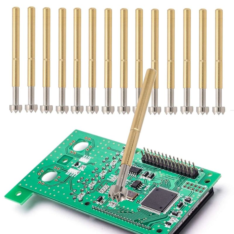 Spring Test Probe P156 H, 100Pcs Spring Loaded Test Pin, 2.36mm Brass Spring Probe with 9 Claws, Industrial Supplies for Testing and Replacement, Durable and Accurate Computer Mac