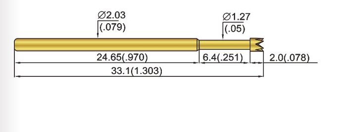 Uygulamalar için BeCu/SK4 Plunger ile Özel Boyutlar Paslanmaz Çelik Yaylı Test Sondu