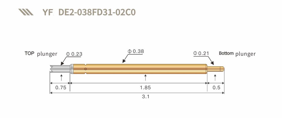 Altın Kaplama Yüksek Dayanımlı Yaylı Test Probu | Elektronik Test için Özel Boyutlarda Pogo Pin