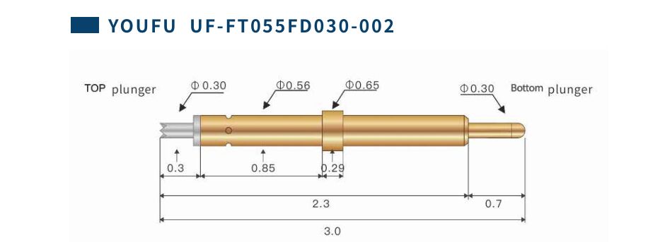 IC Testleri için Çift Başlı Test Sondu Yay Bağlantı Pini YOUFU UF-FTO55FD030-002